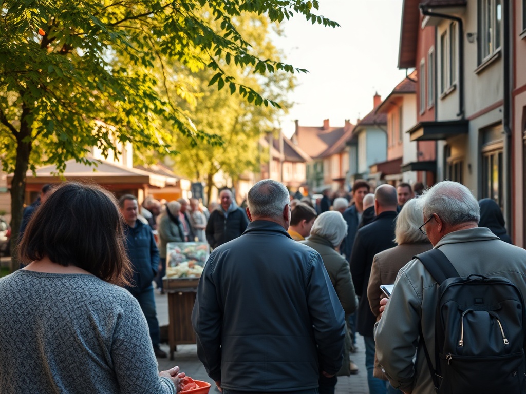 Ilustracja symbolizująca Dzień Ziemi z elementami przyrody i miasta Lubawa